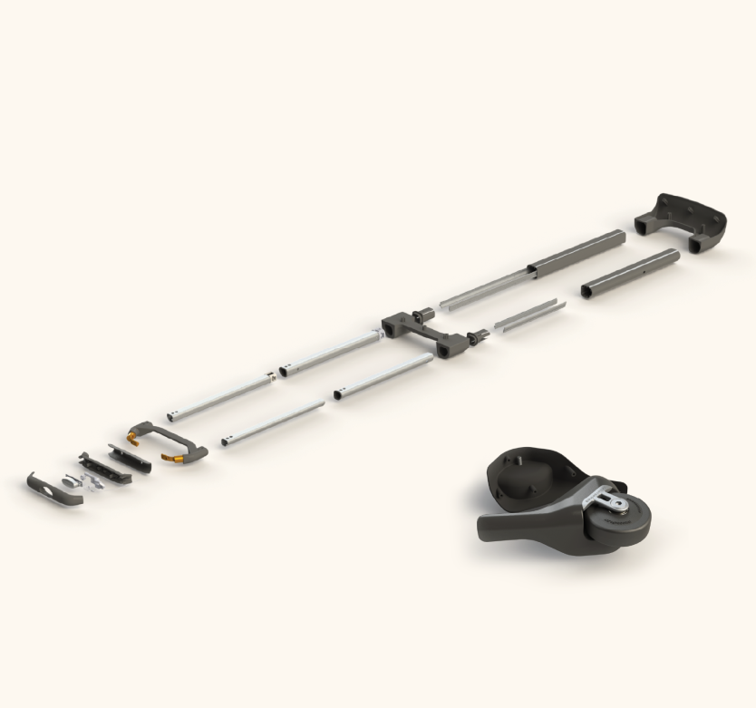Exploded view of the handle assembly